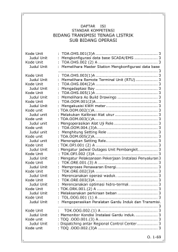bidang transmisi tenaga listrik sub bidang operasi - djlpe