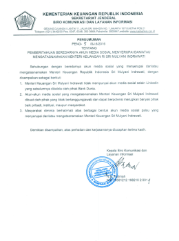 pengumuman - Kementerian Keuangan