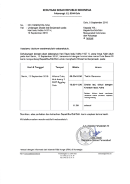 Undangan Shalat Iedul Adha 1437 H
