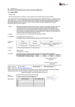 Invitation Letter Mold Maintenance Advance Workshop 2016