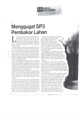 Menggugat SP3 Pembakar Lahan