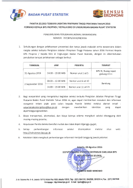 Pengumuman - Seleksi Terbuka Jabatan Pimpinan Tinggi