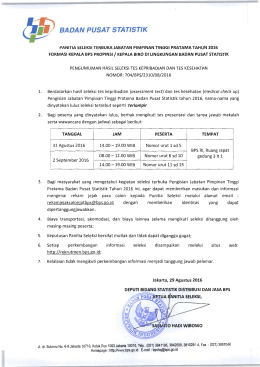 Pengumuman - Seleksi Terbuka Jabatan Pimpinan Tinggi