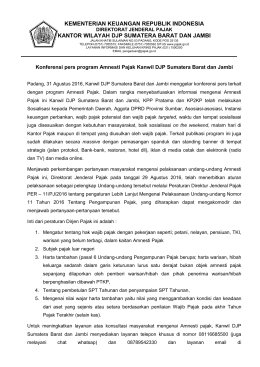 Konferensi pers program Amnesti Pajak Kanwil DJP Sumatera Barat
