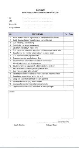 Page 1 SD UPK INSTRUMEN MONEV GERAKAN PENUMBUHAN