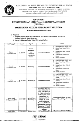 Ma`lumat Pengembangan Spiritual Mahasiswa Muslim (PESIMA)