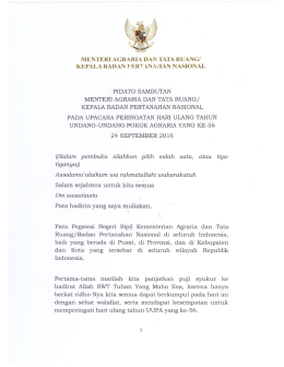 Sambutan Hantaru 2016 - Kementerian Agraria dan Tata Ruang