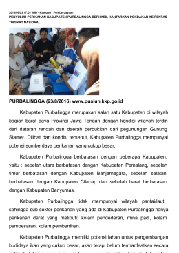 PURBALINGGA (23/8/2016) www.pusluh.kkp.go.id Kabupaten