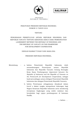 pengesahan persetujuan antara republik indonesia dan republik