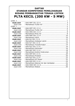 SK Pemeliharaan PLTA Kecil - djlpe