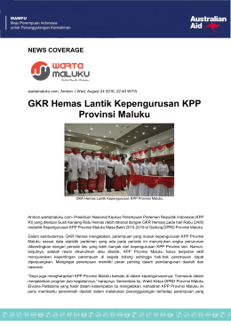 GKR Hemas Lantik Kepengurusan KPP Provinsi Maluku