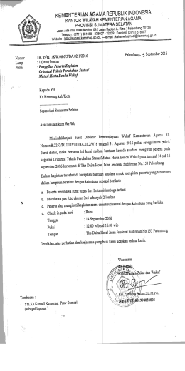 Page 1 KEMENTERIAN AGAMA REPUBLIK INDONESIA KANTOR
