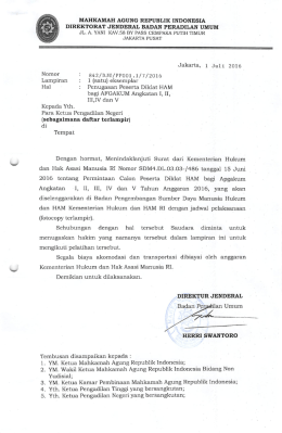 Page 1 MAHKAMAH AGUNG REPUBLIK INDONESIA DIREKTORAT