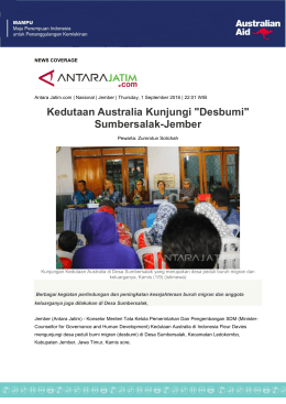 Kedutaan Australia Kunjungi "Desbumi" Sumbersalak