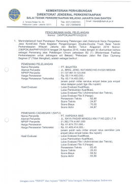 Track Dipo Segmen 2 - LPSE Kementrian Perhubungan