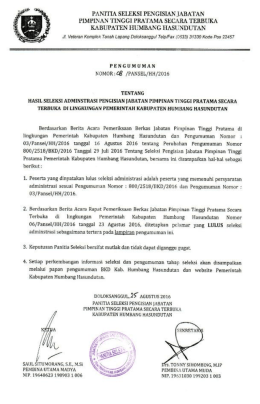 Pengumuman dan lampiran disini