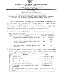 Page 1 KEMENTERjAN KOORDINATOR E|DANG PEREKONOMIAN