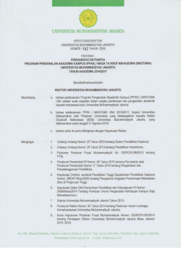 SK Kepanitiaan PPAK – Mastama Universitas 2016