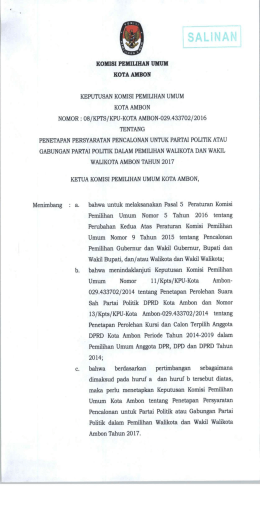 Page 1 KOMISI PEMILIHAN UMUM KOTA AMEON KEPUTUSAN