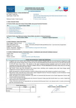 Page 1 FORM/P5/12/ PENGUMUMAN HASIL EVALUASI TEKNIS Q