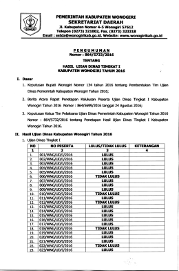 Pengumuman Hasil Ujian Dinas 2016