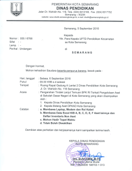 DINAS PENDIDIKAN Sifat : - - Dinas Pendidikan Kota Semarang