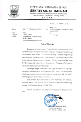 Surat Edaran RUP Monev 2015