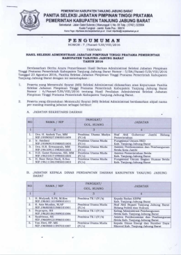 Hasil Seleksi Administrasi - Pemerintah Kabupaten Tanjung