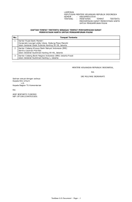 TaxBase 6.0 Document - Page : 1 LAMPIRAN KEPUTUSAN