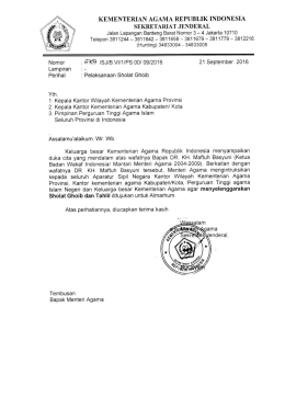 Pelaksanaan Sholat Ghoib dan Tahlil untuk (Alm)