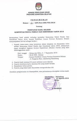 Page 1 KOMISI PEMILIHAN UMUM PROVINSI SUMATERA