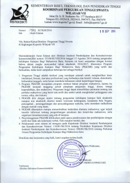 Surat Edaran - Kopertis VII