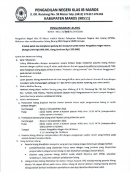 pengumuman lelang - Pengadilan Negeri Maros