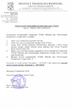 Page 1 INSTITUT TEKNOLOGI BANDUNG FAKULTAS TEKNOLOGI