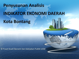 Penyusunan Analisis INDIKATOR EKONOMI DAERAH Kota Bontang