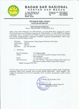 Pengumuman Pemenang - LPSE Badan SAR Nasional