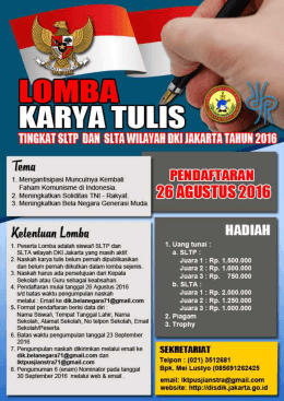 Brosur Lomba Karya Tulis 2016