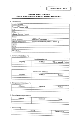 formulir model bb.2 -kwk