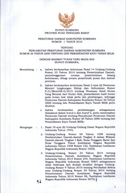 Page 1 : - BUPATI SUMBAWA PROVINSI NUSA TENGGARA