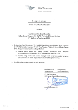 Hasil Seleksi Tahap Akhir