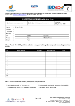 DELEGATE CONFERENCE Registration Form
