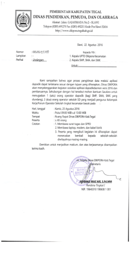 Surat Undangan - dinas dikpora kabupaten tegal