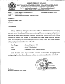 Page 1 KEMENTERIAN AGAMA KANTOR WILAYAH PROVINSI