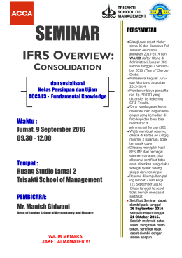 Seminar IFRS Overview - Trisakti School of Management