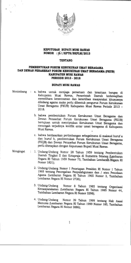 Page 1 KEPUTUSAN BUPATI MUSI RAWAS Nomor : 761/Kpts
