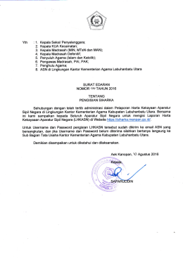 Edaran Siharka - kemenag labuhanbatu utara