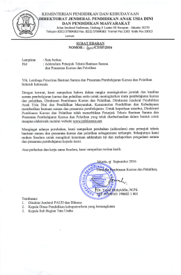 Adendum Petunjuk Teknis Bantuan Sarana dan