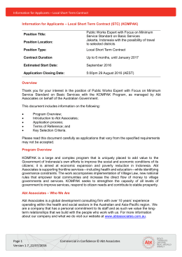 Information for Applicants – Local Short Term Contract Page 1