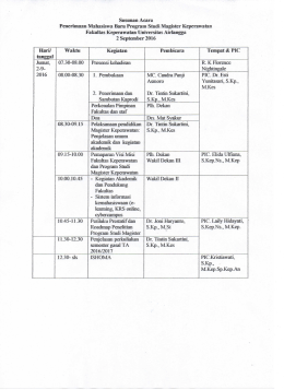 Jadwal Kegiatan - Fakultas Keperawatan UNAIR
