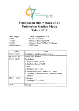 Pembukaan Dies Natalis ke-67 Universitas Gadjah Mada